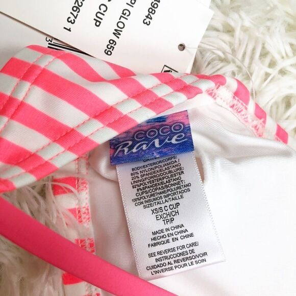Coco Rave Pink Flamingo Bikini Top XS / S - Picture 6 of 6